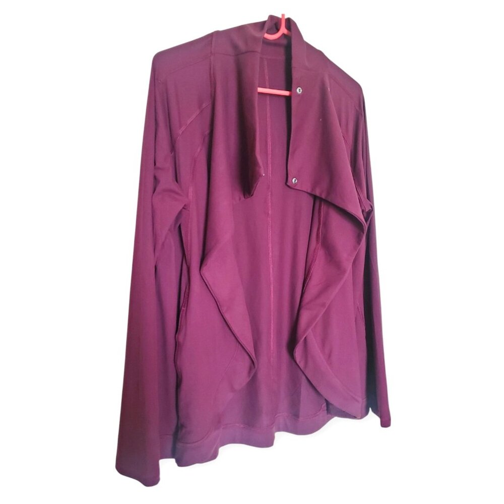 Essential Women's Plum Track/Yoga Jacket with Pockets Tulip Bottom 1XL NWOT